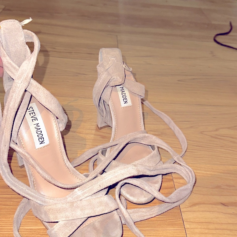 Steve Madden Grey Block Heel Sandal